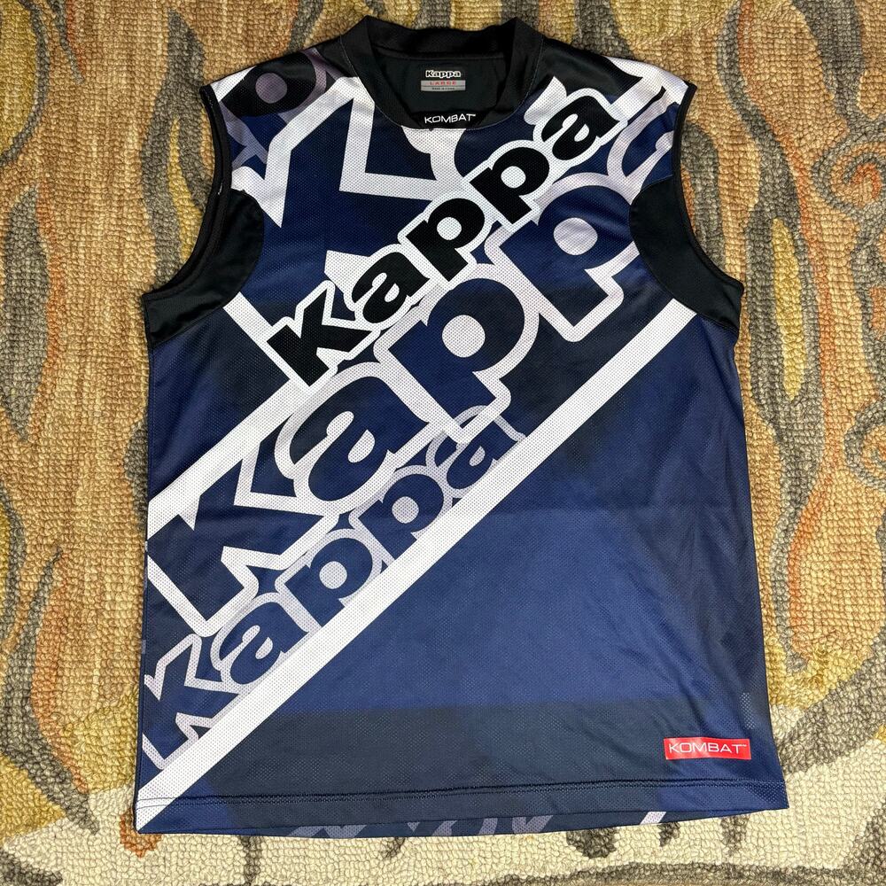 Kappa Kombat Sleeveless Jersey Style Shirt Size‎ L Mens Preowned